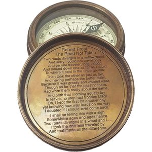 Alfa Nautical Brass & Leather Foldable Pocket <b>Compass</b> 2 Inches Analog Hiking Camping Outdoor Use Portable Pointing Guide - Product Image 2