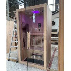 Sauna de Vapor Seco <span class=keywords><strong>con</strong></span> Ondas de Luz Infrarroja Lejana para 2 Personas, <span class=keywords><strong>con</strong></span> Construcción de Madera de Hemlock, para Uso en Casa, Hotel o Casa de Huéspedes - Product Image 3