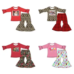 Yiwu Yiyuan Kleidungs stück Leopard Santa Digitaldruck Kinder Kinder 2 Stück Kleidung setzt Baby Mädchen Weihnachten Outfits Kinder