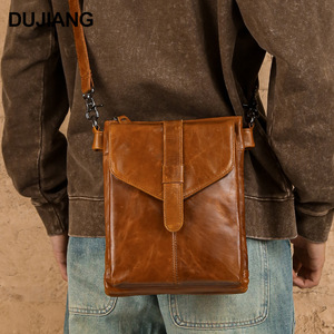 Dujiang Genuine Leather Crossbody <b>Bag</b> <b>Large</b> Capacity Men's <b>Shoulder</b> <b>Bag</b> For Leisure Travel Summer 2025 - Product Image 1