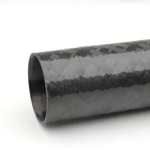 Tubo de fibra de carbono, 26mm 30mm 50mm 100mm grande tubulação de fibra de carbono tecido com processo de enrolamento de filamento