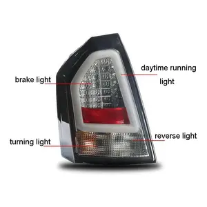 크라이스라 300C 2005-2010 를 위한 연기 LED 꼬리 램프