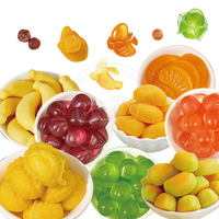 Hete verkoop fabriek populaire bulk 3D/4D mango gepelde gummy jelly zachte snoepjes bonbons fruit schilfers snoepgoed