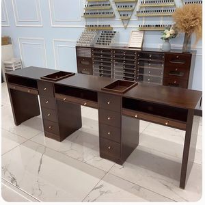 Top Selling Modern Retro Black Marble Nail Salon Furniture Portable Nail <b>Desk</b> Table Manicure Table <b>Large</b> Storage for Living Room - Product Image 4