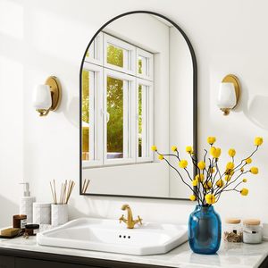 Arched 24 <b>x</b> 36 inch Mirror, Wall Mounted with Arch Metal <b>Frame</b>, Modern Bathroom Vanity Mirror for Bedroom, Living Room, - Product Image 6