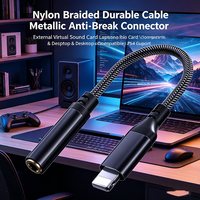 Câble de Carte Son Externe 2-en-1 pour Écouteurs et Microphone, Répartiteur Audio Tressé en Nylon pour PS4, Casques, Haut-parleurs, Jeux et Appels Vocaux