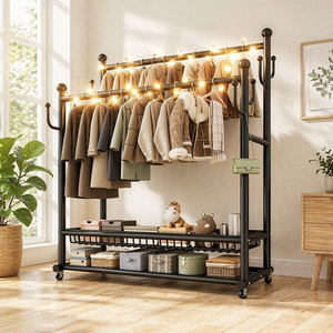 Produit le plus vendu : Porte-vêtements sur roulettes, Étagère à vêtements, Support à vêtements - Product Image 4