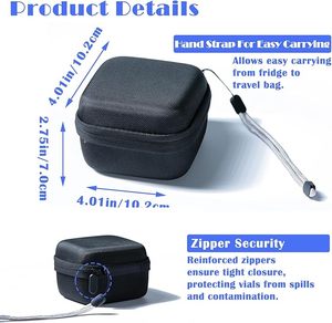 Estuche Refrigerador Portátil para Insulina, Organizador de Viaje para Insulina, Compatible con Viales Estándar de 10 ml U-100, Negro (9 Compartimentos) - Product Image 2