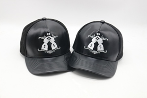 Gorra de camionero de estilo americano de 5 paneles de alta calidad, gorra de béisbol de cuero PU de nuevo estilo con parte trasera de gamuza, gorra deportiva impermeable - Product Image 2