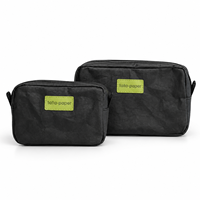 Sac cosmétique en papier kraft lavable, trousse de maquillage de voyage, organiseur de toilette à fermeture éclair, sac de toilette léger pour femmes, vente en gros