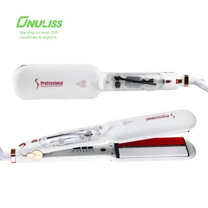 Portable Steam Pod Hair Straightener Professional Strong Hair Straightener Iron 2 In 1 Multifunctiions White Hair Straightener