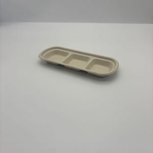 Boîte à tacos en bagasse de canne à sucre à 3 compartiments avec plateau à sauce, emballage alimentaire jetable biodégradable à emporter - Product Image 4