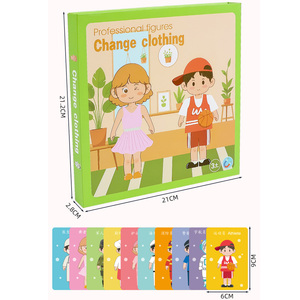 Juegos de vestir Montessori, bloques para cambiar de ropa, rompecabezas, libro, juegos de rol, juguetes educativos interactivos para niños y niñas - Product Image 6