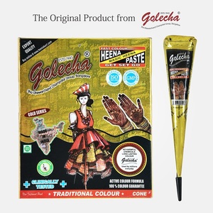 Cono de Henna Dorado y Negro, Cono de Mehandi Tradicional, Pasta Suave Lista para Usar, para Bodas, Fiestas y Diseños - Product Image 1
