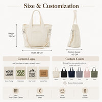 Solution tout-en-un : Sac fourre-tout en toile de coton de luxe avec logo personnalisé, poignée en cuir PU, toile robuste de 16 oz, idéal pour le branding de détail