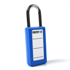 WZNT NT-S38LA <span class=keywords><strong>Cadenas</strong></span> de sécurité 38 mm <span class=keywords><strong>bleu</strong></span> à clé maîtresse, avec anse en acier/nylon, à clés différentes, certifié CE ISO KD/KA/MK - Product Image 3