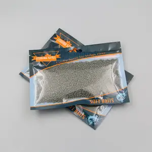 Impreso personalizado de cremallera de plástico alimentación de peces Bolsas cebo de pesca señuelo bolsa de embalaje con Euro agujero