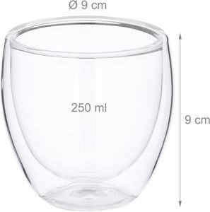 Tazas de Café Espresso de Vidrio Borosilicato de 250 ml, Diseño Personalizado, Venta al Por Mayor de Fábrica, Tazas Transparentes de Doble Pared para Agua y Té - Product Image 4