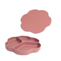 Meilleures ventes : Plateau d'alimentation pour bébé en silicone à motifs floraux, assiettes à compartiments en silicone pour bébé, vente en gros