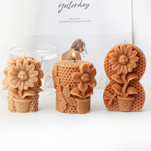 แม่พิมพ์ซิลิโคนรูปผึ้งสำหรับทำเค้กสบู่ทำจากขี้ผึ้งขี้ผึ้งผึ้งสำหรับปลูกหม้อดอกทานตะวันแม่พิมพ์ซิลิโคน - Product Image 3