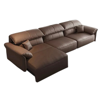 Canapé en cuir modulaire 4 pièces à accoudoirs roulés et assise profonde, mobilier de salon, vente chaude