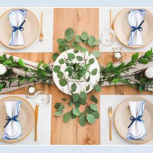 ผ้าเช็ดปากปักลายสั่งทำ งานแฮนด์เมด ทันสมัย คุณภาพสูง สีขาว โพลีเอสเตอร์ ขอบเย็บแบบเฮมสติช สำหรับใช้ในบ้าน โรงแรม งานแต่งงาน และงานอีเว้นท์ - Product Image 4