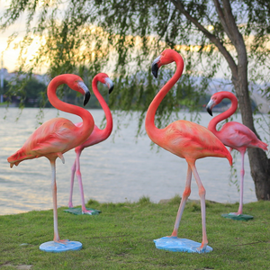 Decoración de Jardín, Estatua de <span class=keywords><strong>Flamenco</strong></span> de Resina Rosa de Tamaño Real - Product Image 2