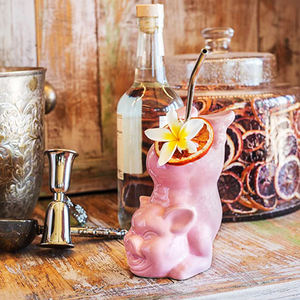 Vasos <span class=keywords><strong>de</strong></span> cóctel hechos a mano 3d personalizados, barra <span class=keywords><strong>de</strong></span> cerámica decorada con taza Tiki <span class=keywords><strong>de</strong></span> cerdo rosa - Product Image 5