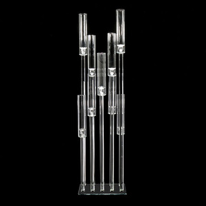 9 cánh tay Ống ThủY Tinh nến Morden phong cách pha lê trụ cột nến đám cưới Bảng trang trí MH-TZ0512 - Product Image 2