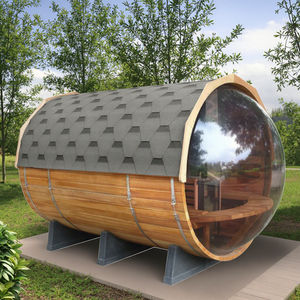 Usine chinoise, sauna extérieur moderne en bois massif avec vue panoramique de 8 pieds, sauna en tonneau de cèdre rouge - Product Image 6