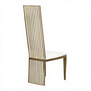 <span class=keywords><strong>Chaise</strong></span> <span class=keywords><strong>de</strong></span> <span class=keywords><strong>mariage</strong></span> moderne à dossier haut en acier inoxydable avec revêtement en cuir <span class=keywords><strong>pour</strong></span> les fêtes - Product Image 1