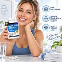 Vente en gros de capsules de complexe de magnésium 90% personnalisables, soutien digestif, supplément d'énergie naturelle, fabricant de marques privées
