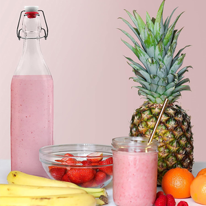 750Ml 1000Ml Cổ Điển Độc Đáo Dễ Dàng Lật Nắp Rõ Ràng Uống Bia Rượu Vang Chai Nước Thủy Tinh Đu <span class=keywords><strong>Top</strong></span> Chai Với Kín Nút Nắp - Product Image 2