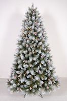 Sapin de Noël pré-éclairé de 120 cm à 300 cm, lumières LED blanc chaud, décorations en forme de cône de pin, La Navidad
