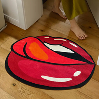 Benutzer definierte rote Lippen Teppich Druck Persönlichkeit weiche und rutsch feste Cartoon Wohnzimmer Teppich Home Decorative
