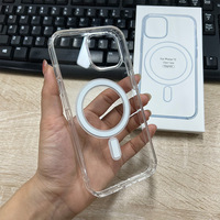 Étui de téléphone magnétique portable pour Apple iPhone 16, design transparent Magsafe, utilisation estivale, matériau PP, protection intégrale, vente en gros