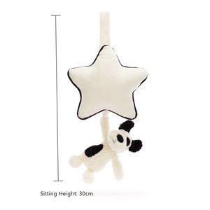 Peluche musicale douce et moelleuse pour chiot, modèle Bashful Black & Cream 2026, avec une mélodie douce, jouet sensoriel pour bébé, cadeau pour nouveau-né - Product Image 1
