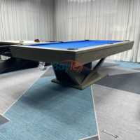 Mesa de billar múltiple 3 en 1, mesa de comedor y mesa de tenis, de 9 pies de madera maciza mesa de billar, 8 pies y 7 pies con función de Banco de almacenamiento