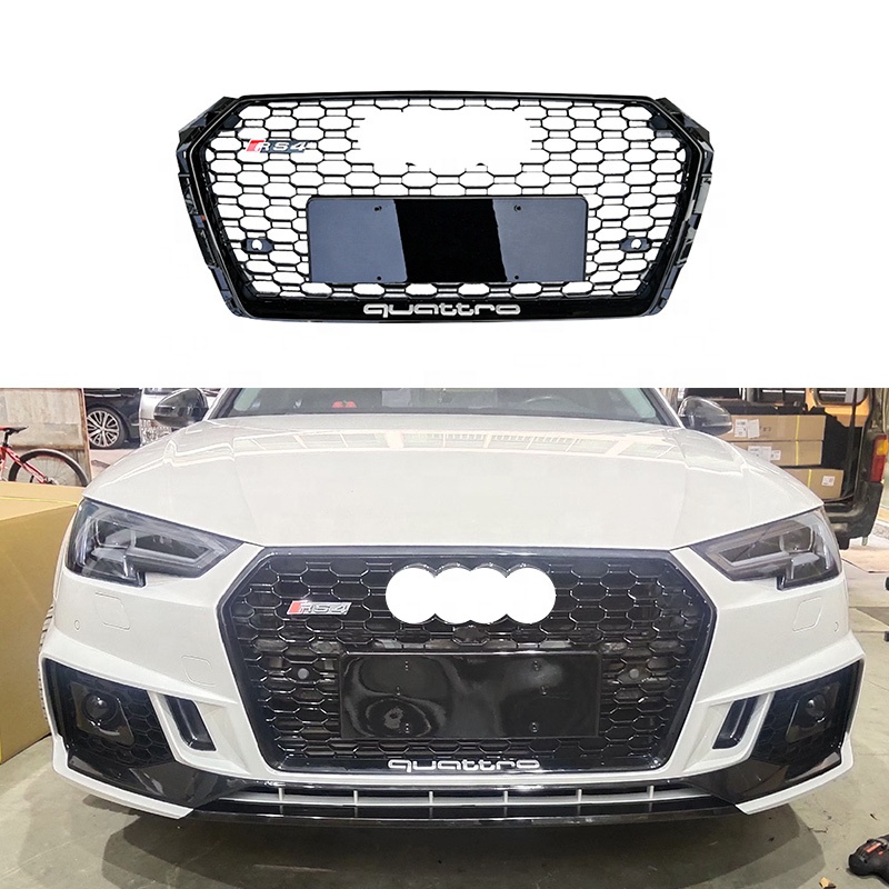 Griglia per auto stile RS4 per Audi A4 S4 B9 griglia anteriore a nido d'ape per Audi lifting auto grill parti di ricambio 2017-2019