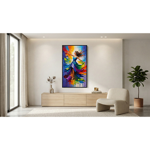 Colorful Abstract Dancer Oil <b>Painting</b> on Canvas Modern Figure Wall Art Large Artwork <b>for</b> Living Room Decor - Product Image 4