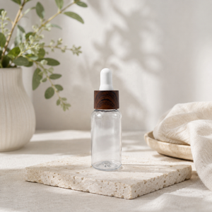 Botella de 30 ml con Gotero para Aceites Esenciales, Redonda, de PET, con Tapa de Gotero con Diseño de Madera, Envase para Suero y Cosméticos para el Cuidado de la Piel, OEM y ODM - Product Image 2