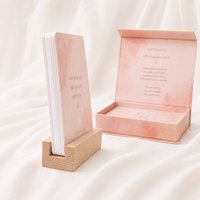 Jeu de cartes d'affirmation et de relaxation sur la santé mentale et les messages positifs pour l'autosoins, avec impression personnalisée, design sur mesure et boîte magnétique