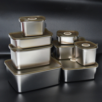 Boîte à lunch en acier inoxydable 304 avec doublure en plastique, design moderne, certifiée CE, récipient de conservation alimentaire, boîte carrée