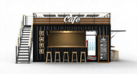 Cafés mobiles préfabriqués en conteneurs de 20 et 40 pieds, bars et maisons conteneurs miniatures, cafés mobiles en conteneurs