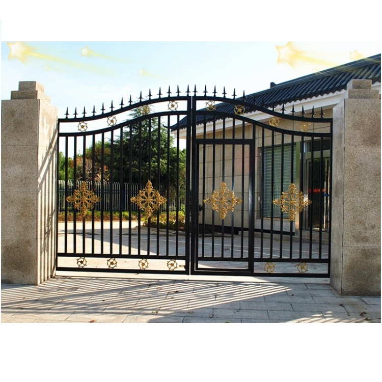 Villa Gate Designs and Garden Arch Arch Steel Doors Wrought Iron Modern Retractable Customized gates wrought iron