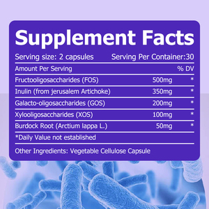 Capsules de prébiotiques en gros pour femmes avec racine de bardane : Renforcez vos défenses naturelles, favorisez une excellente santé intestinale - Product Image 2