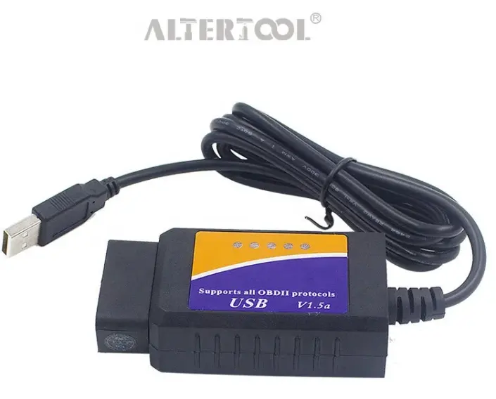 Altertool OBD2 linha de detecção de falhas de carro instrumento de diagnóstico interface USB Obd2 v1.5 scanner equipamento de reparo de automóveis pode fd
