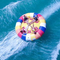 Bouées gonflables amusantes et folles en PVC pour sports nautiques, avec couleur personnalisable, comprenant une pompe à air et un kit de réparation pour 6 personnes