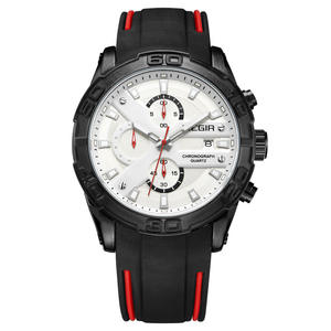 Montre Homme Multifonctionnelle Chronographe Calendrier Luminescent Montre Sport Quartz Silicone - Product Image 5