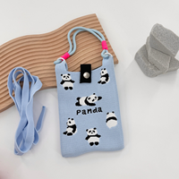 Nouveauté Sac à Téléphone en Tricot pour iPhone Motif de Dessin Animé Mignon Pochette Bandoulière pour Femmes Logo Personnalisable Service OEM